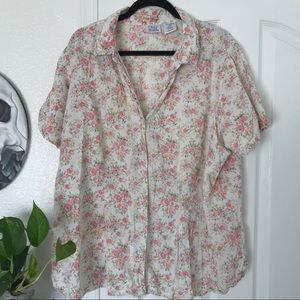 Vintage Floral half Button down.